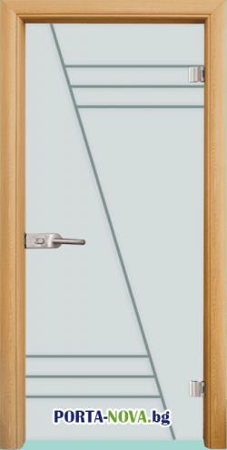 Стъклена интериорна врата модел Gravur G 13-4, цвят Светъл дъб