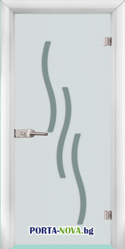 Стъклена интериорна врата Sand G-14-2, с каса цвят Бял