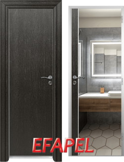 Алуминиева врата за баня Ефапел, цвят Черна Мура