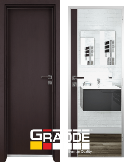 Алуминиева врата за баня Gradde, цвят Орех Рибейра