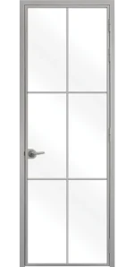 Стъклена врата Lusso L-9, Сив Мат